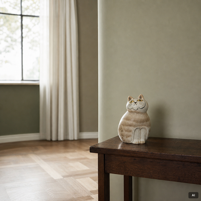 Lisa Larson, a figurine of a cat, K-studion, Gustavsberg.