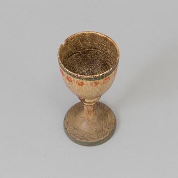 a painted swedish wooden cup from the 19th century.