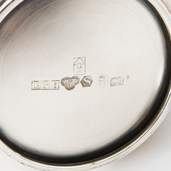 CG Hallberg sugar bowl and cream jug silver Stockholm 1953.