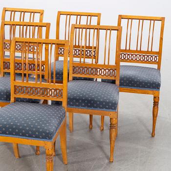 A set of six Swedish early 19th century chairs.