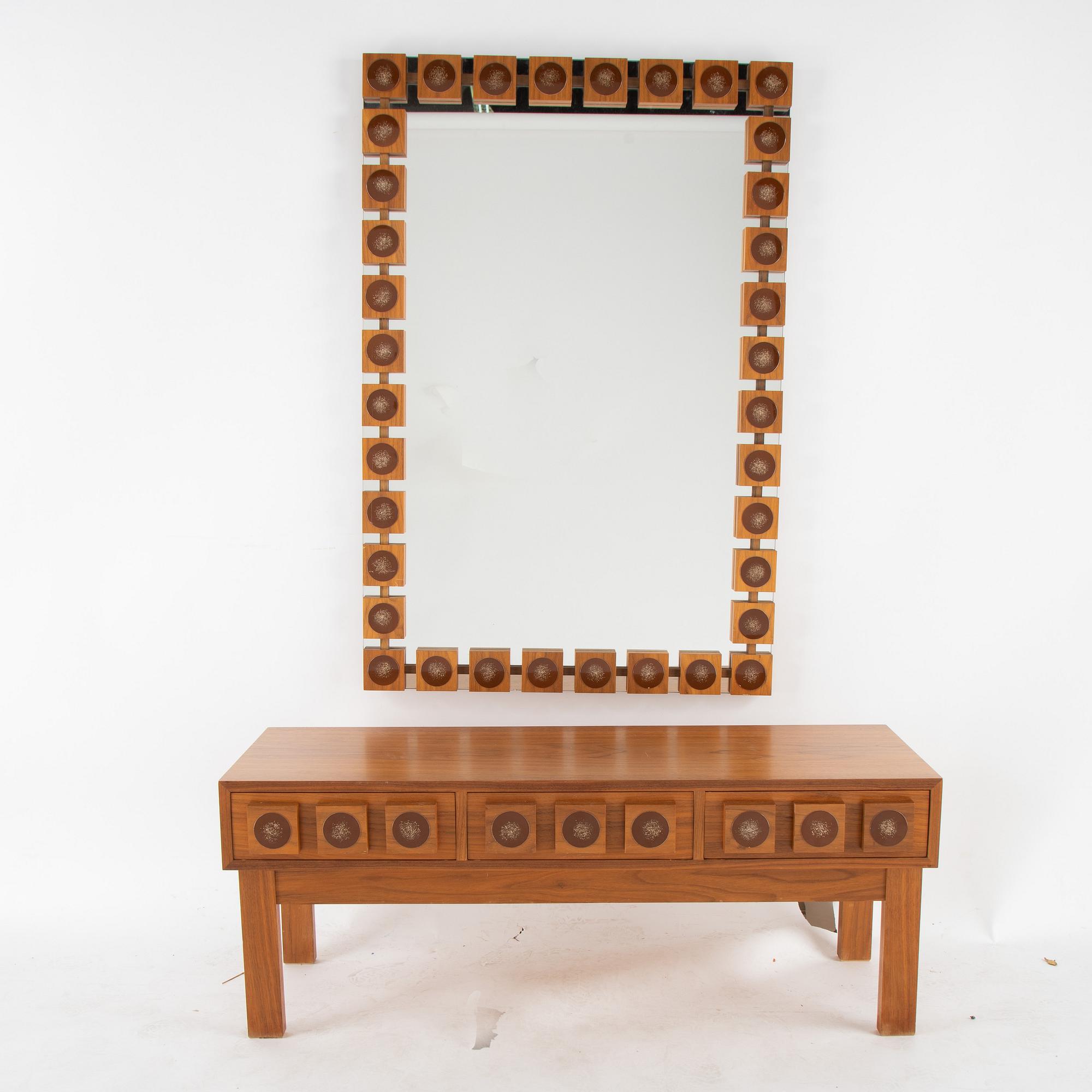 Ewa Wrangel och Lars Göran Nilsson, hallmöbel, AB Glas & trä, Hovmantorp, 1960/70-tal.