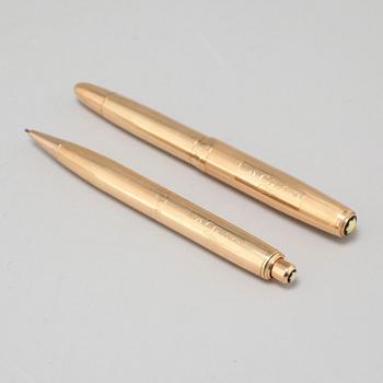 A fountain pen and a mechanical pencil by Montblanc.