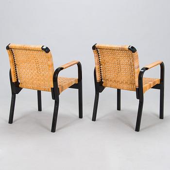 Alvar Aalto, karmstolar, 4 st, modell 45, för Artek 1970-tal.