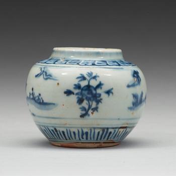 A blue and white Jar, Ming dynasty (1368-1644).