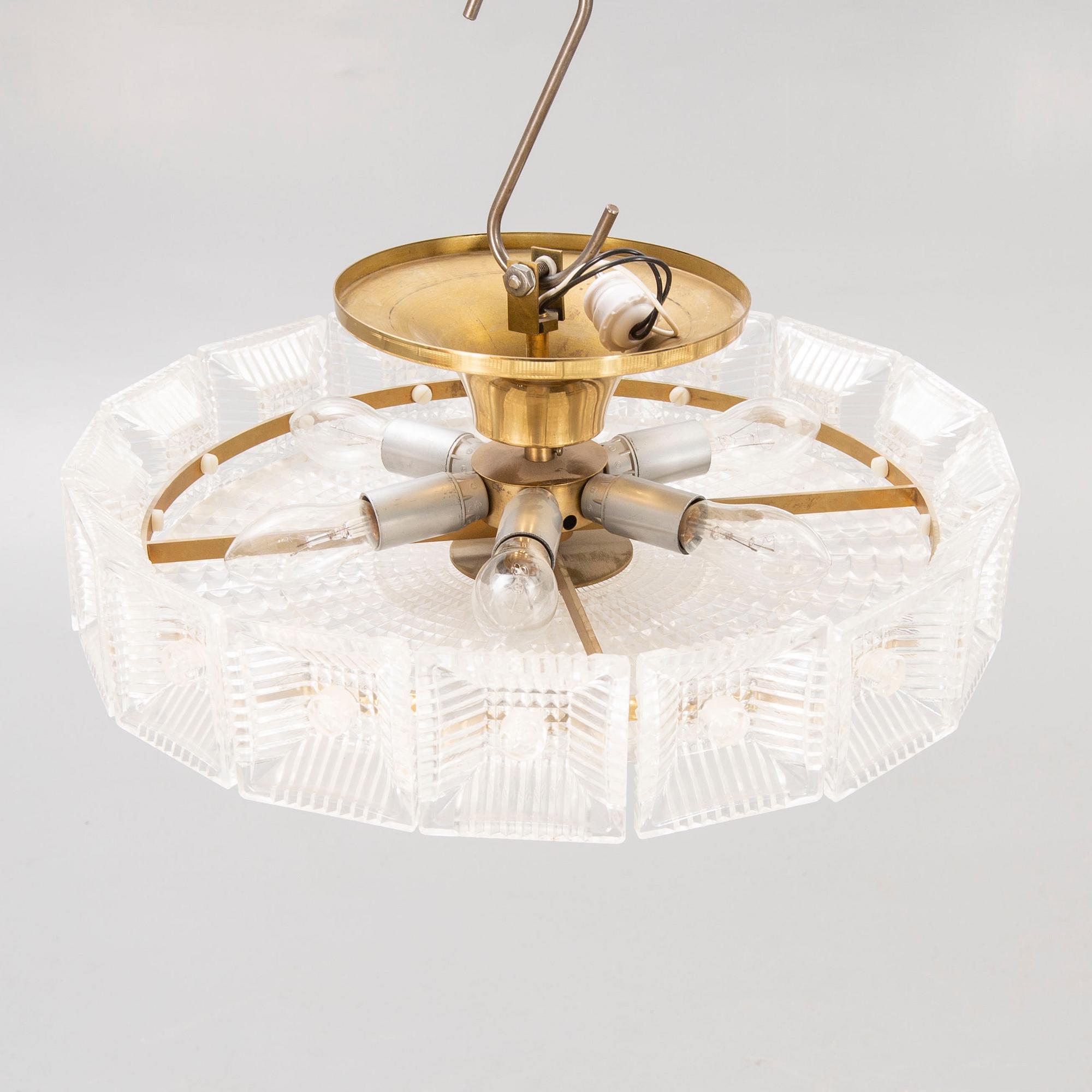 Taklampa troligen Orrefors 1960/70-tal.