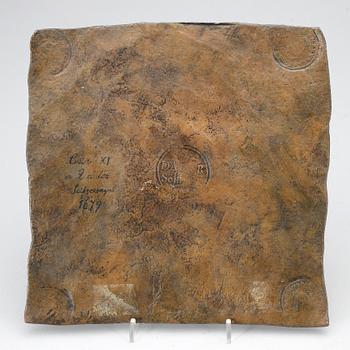 PLÅTMYNT, koppar, 2 daler silvermynt, Karl XI, Sverige 1679.