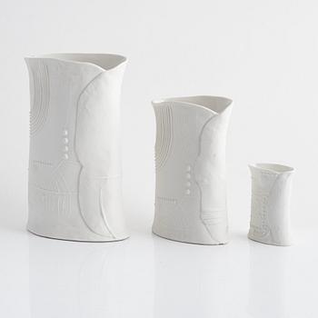 Bertil Vallien, eight 'Terra' vases, Rörstrand, Sweden.