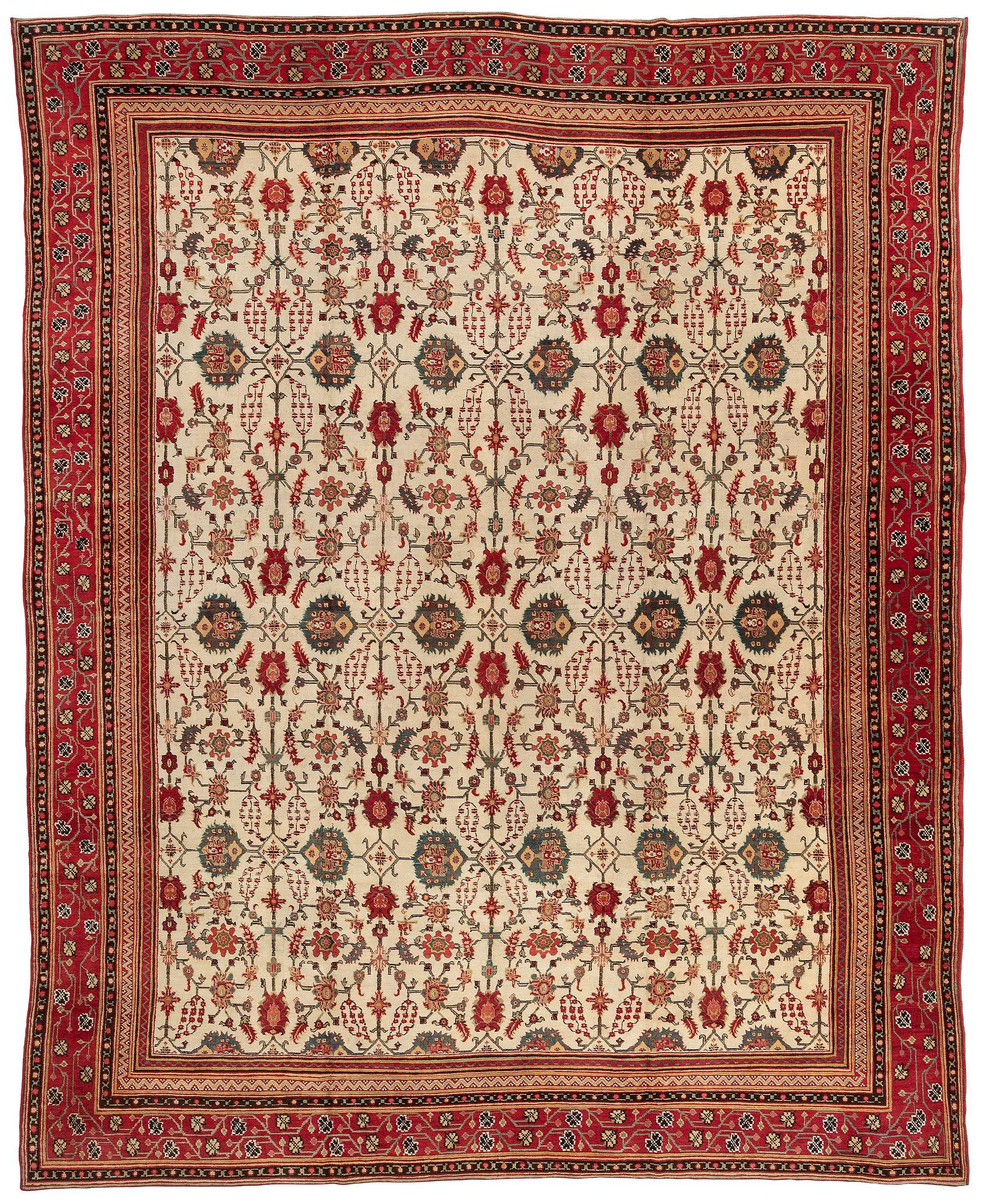 An Agra carpet, North India, c. 508 x 409 cm.