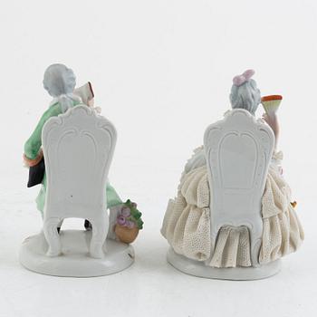 A pair of porcelain figurines, Rudolf Volkstädter, Germany, 20th century.