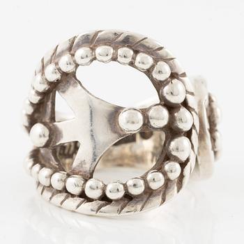 Rosa Taikon, a 'Peace' sterling silver ring, Stockholm, 1994.