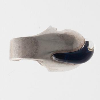 Björn Weckström, RING, sterling silver, akryl, "Jaaras hjälm" Lapponia 1972.