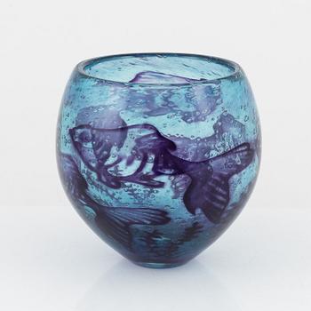 Olle Brozén, a 'graal' glass vase, Kosta Boda, Sweden, unsigned.