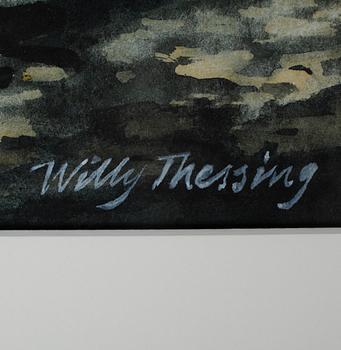 WILLY THESSING, gouache, signerad.
