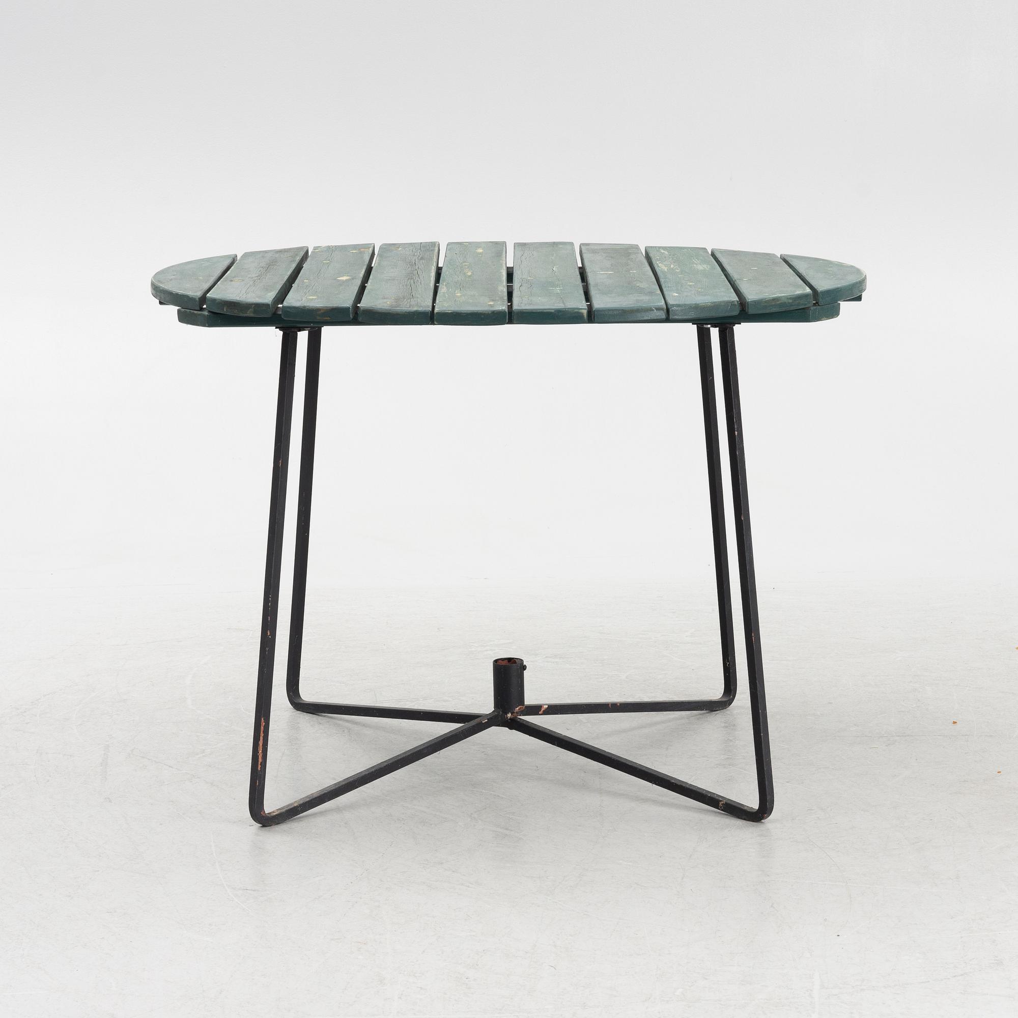 A garden table with five chairs, Grythyttan, Sweden, second half of the 20th century.