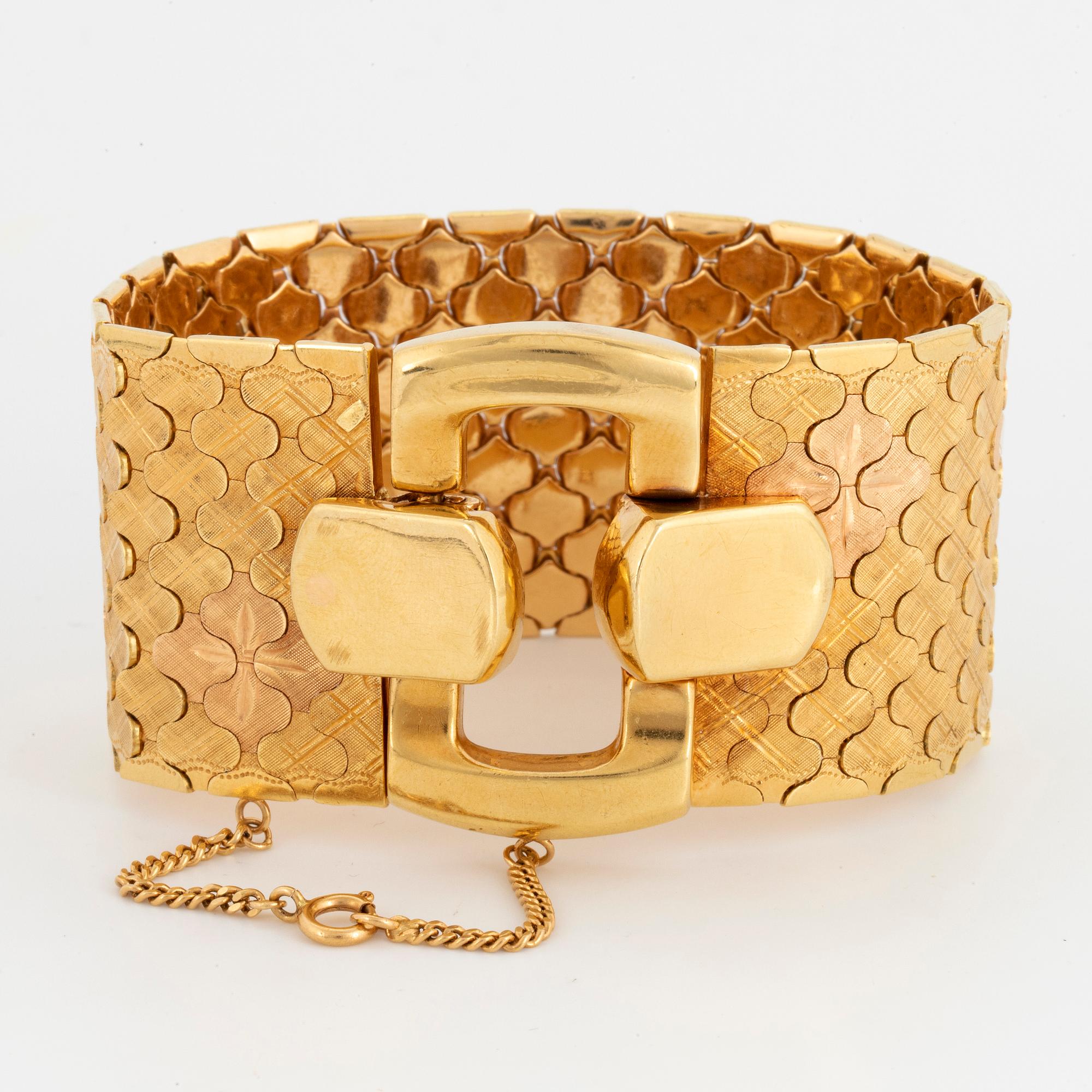 18K three coloured gold bracelet, Italy.