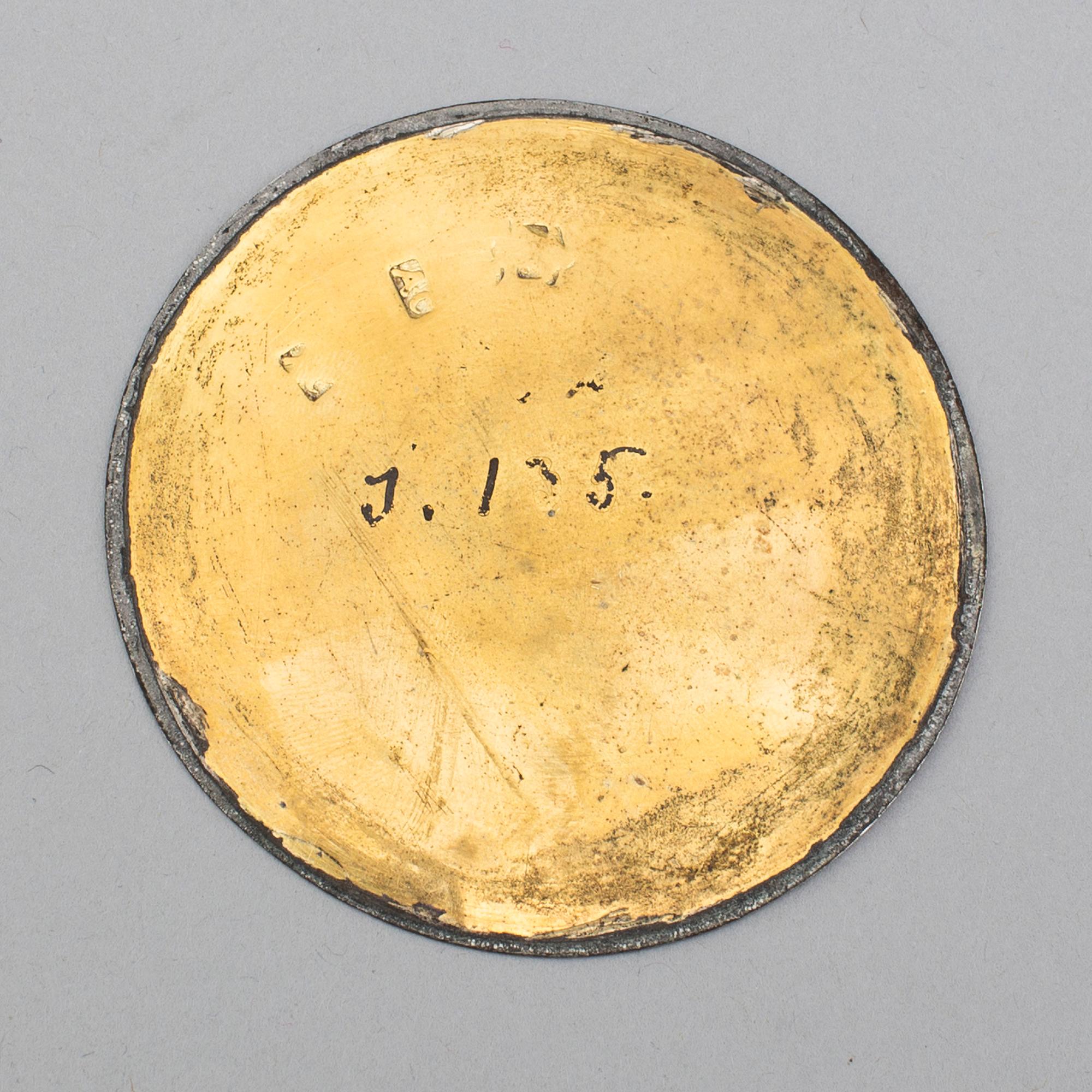 A Russian early 19th century silver-gilt and niello plaque, possibly Moscow.