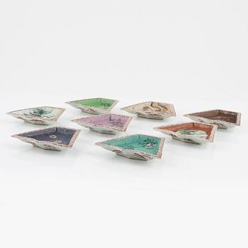 A Chinese nine piece cabaret, late Qing dynasty/early 20th Century.