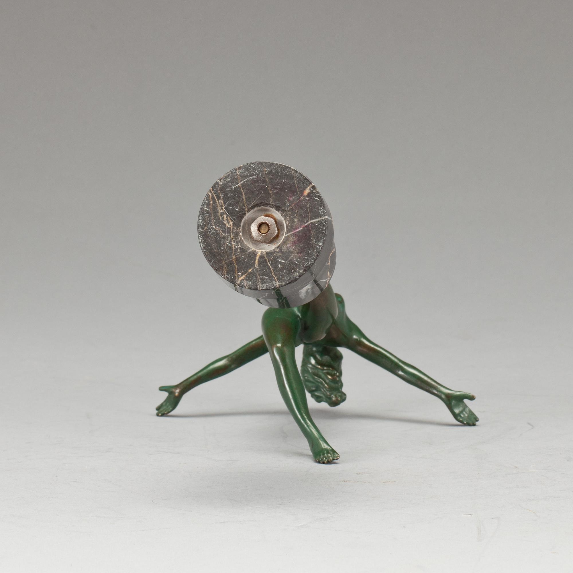 JOSEF LORENTZL, skulptur, signerad, grönpatinerad, brons.