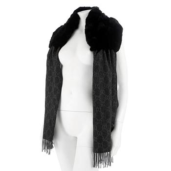 661. GUCCI, a cashmere and lapin scarf.