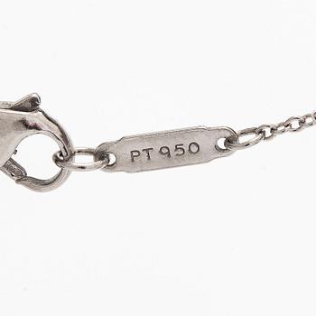 Tiffany & Co, kaulakoru, platinaa, sydämenmuotoinen riipus jossa briljanttihiottuja timantteja.