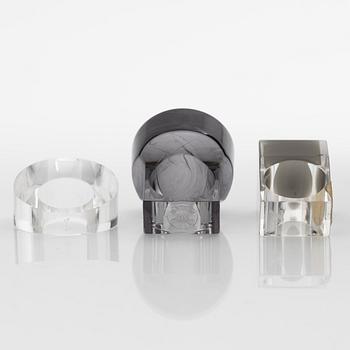 Siv Lagerström, three acrylic rings, 1970s.