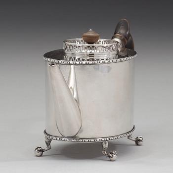 A Swedish early 19th century silver tea-pot, mark of Pehr Zethelius, Stockholm 1800.