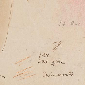 ISAAC GRÜNEWALD, water colour and oencil on paper, signed Grünewald.