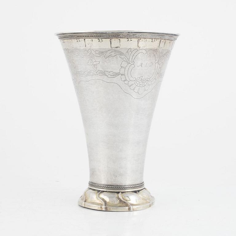 A Swedish Parcel Gilt Silver Beaker, mark of Simson Ryberg, Stockholm 1776.