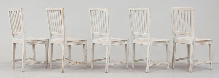 STOLAR, 5 st snarlika, allmoge, gustaviansk, sk. Leksand, 1800-tal.