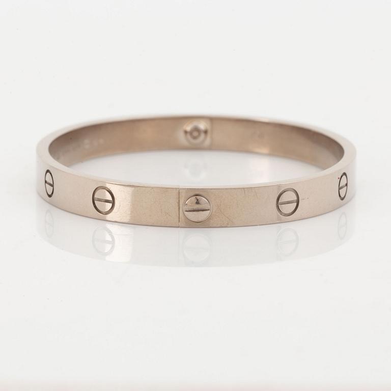 A Cartier "Love" bracelet in 18K white gold.