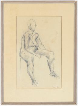 Peder Duke · PEDER DUKE, teckning, signerad.