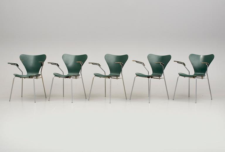 STOLAR, 5 st, "Sjuan", Arne Jacobsen, Fritz Hansen, 1971.