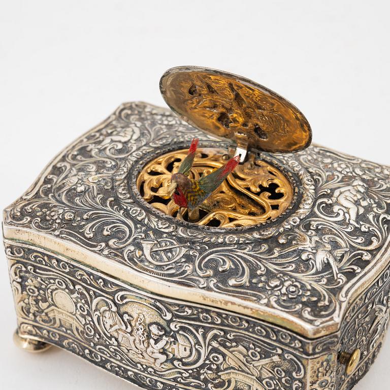 A silver music box, Germany, first half of the 20th century.