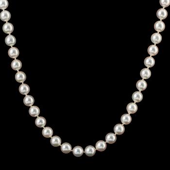 Cultured pearl necklace, clasp.