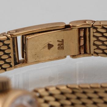 DAMARMBANDSUR, 18K guld, Omega. Vikt 44,6 gram.