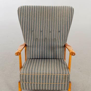 FÅTÖLJ, märkt Record Bollnäs, 1940/50-tal.