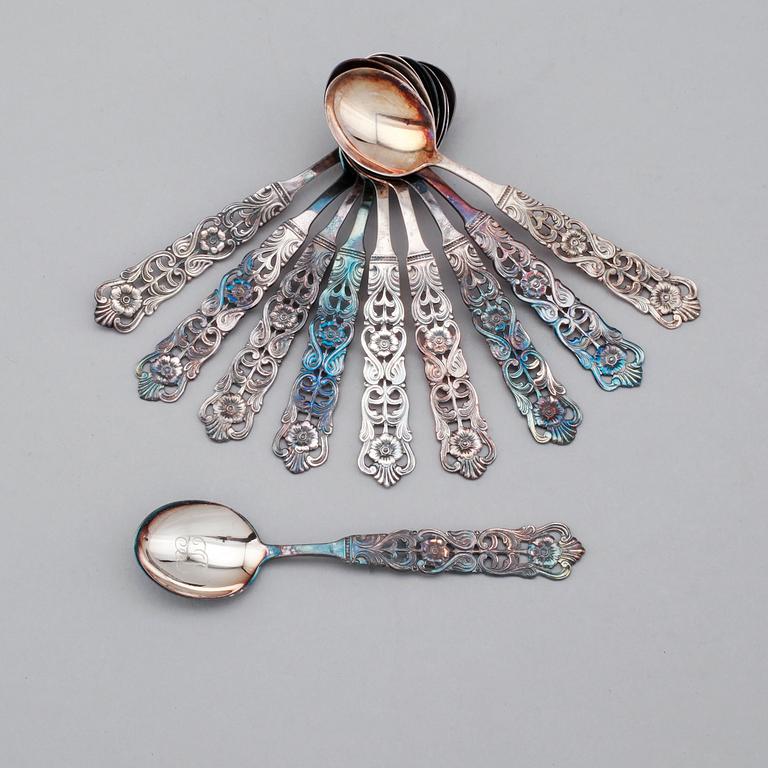 MOCKASKEDAR, 10 st, silver, GAB, 1970-tal. Vikt ca 127 gram.