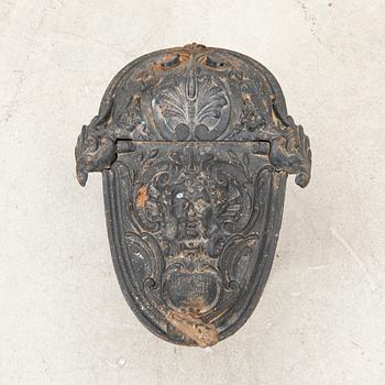 An iron cast coal box Corneau Freres Charleville France around year 1900.