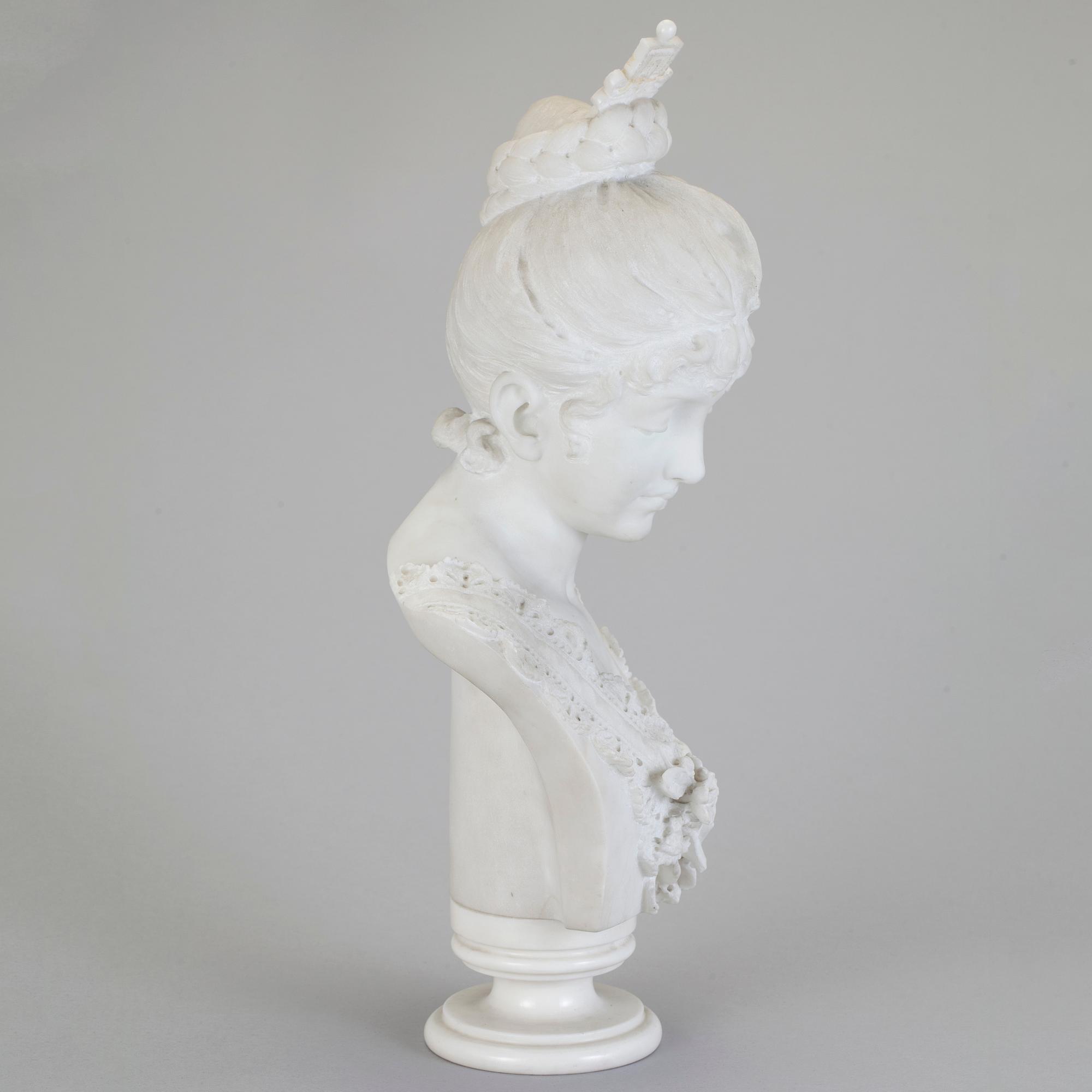 SKULPTUR, marmor, sannolikt Italien, sent 1800-tal.