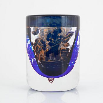 Edvin Öhrström, an ariel  glass vase, "Gondoljären", Orrefors, 1987.