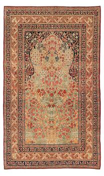 421. Rug, antique Kirman Laver, southern Iran, c. 206 x 125 cm.