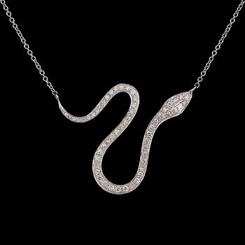 HALSBAND, 18K vitguld, diamanter tot ca 0.30 ct.