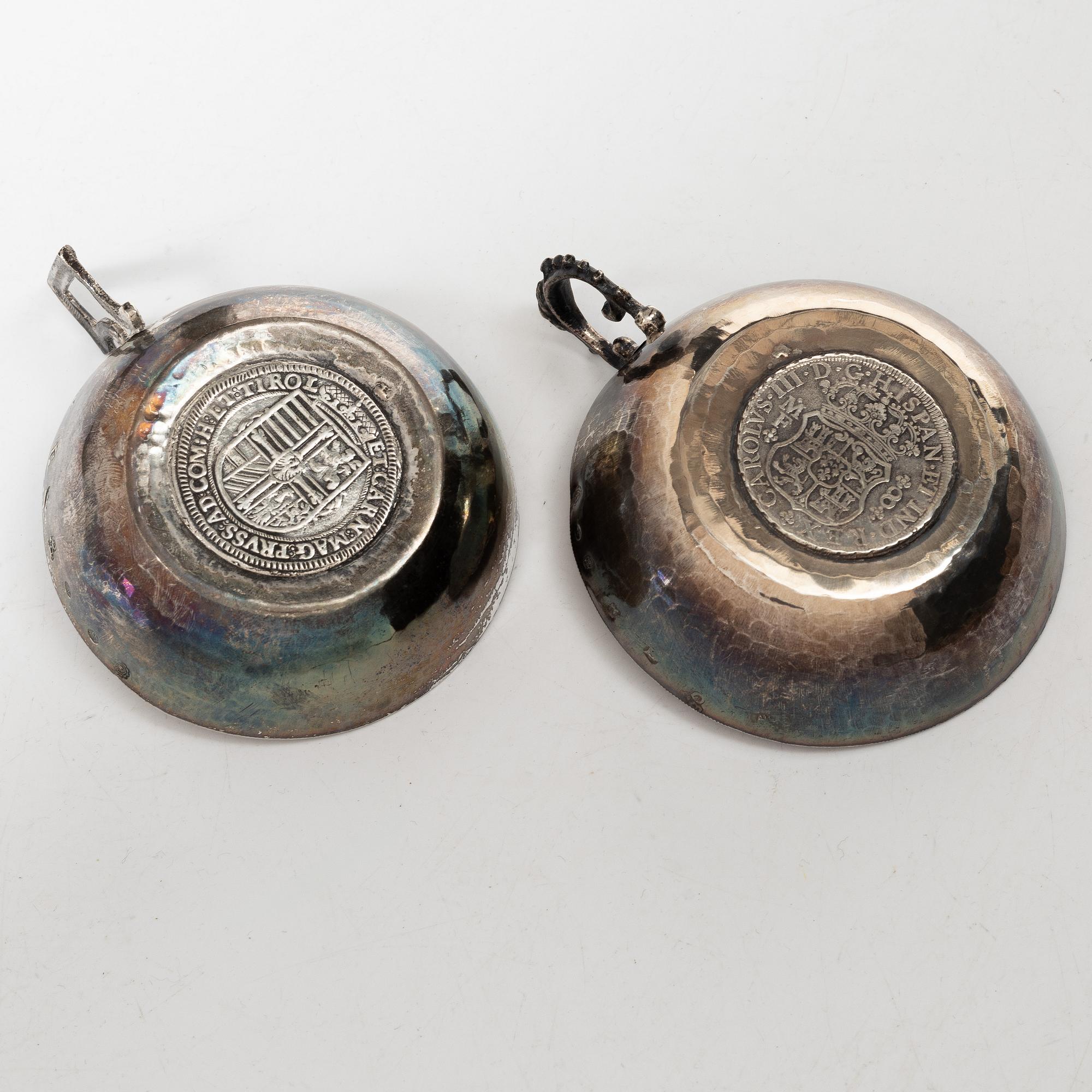 Silver, 15 pieces, 19th-20th century.