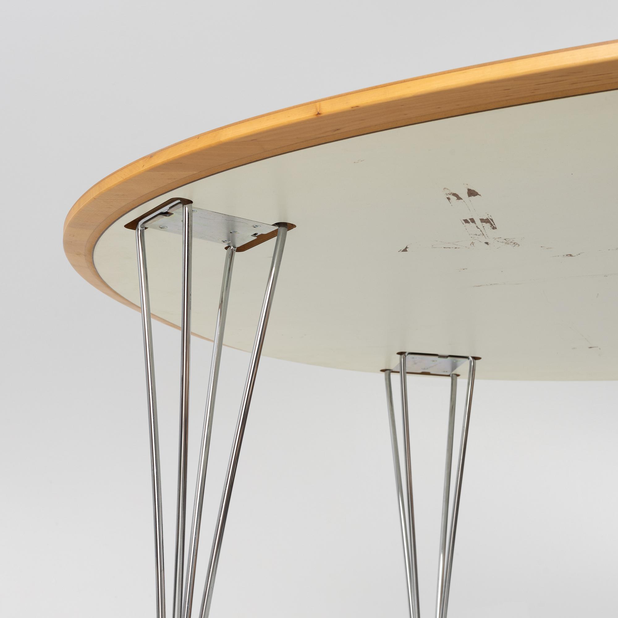 Piet Hein & Bruno Mathsson, table, "Superellipse" Fritz Hansen, Denmark.
