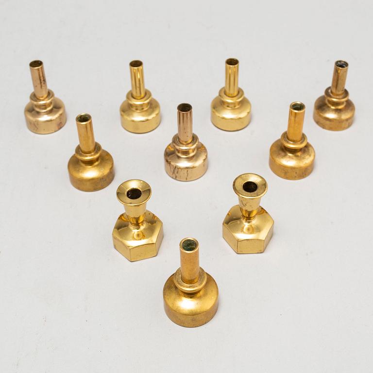 HANS-AGNE JAKOBSSON, 10 brass candlesticks,