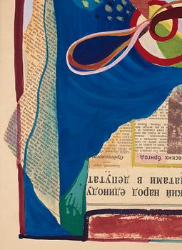 CO Hultén, gouache med collage, signed and dated December 1939.