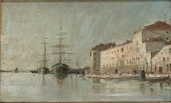 160. Carl Skånberg Tillskriven, Hamnbild från Venedig.