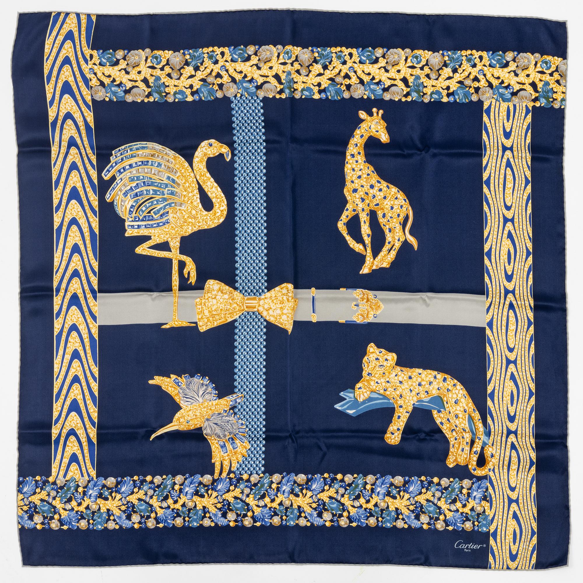 Cartier, a satin silk scarf.