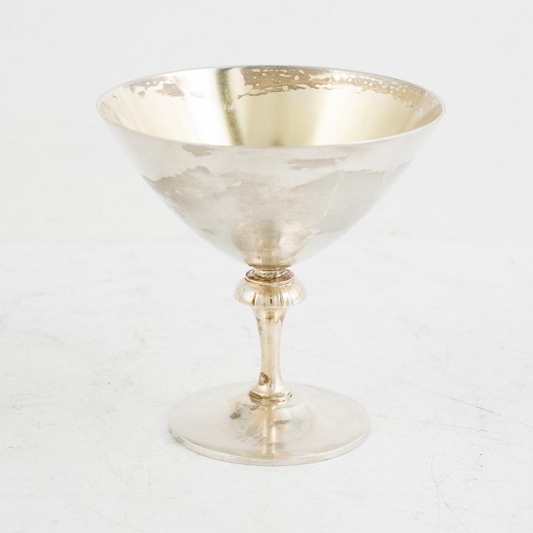 Folke Arström, cocktailglas, 14 st, nysilver, GAB.