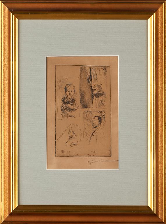 CARL LARSSON, efter, etsning, osignerad.